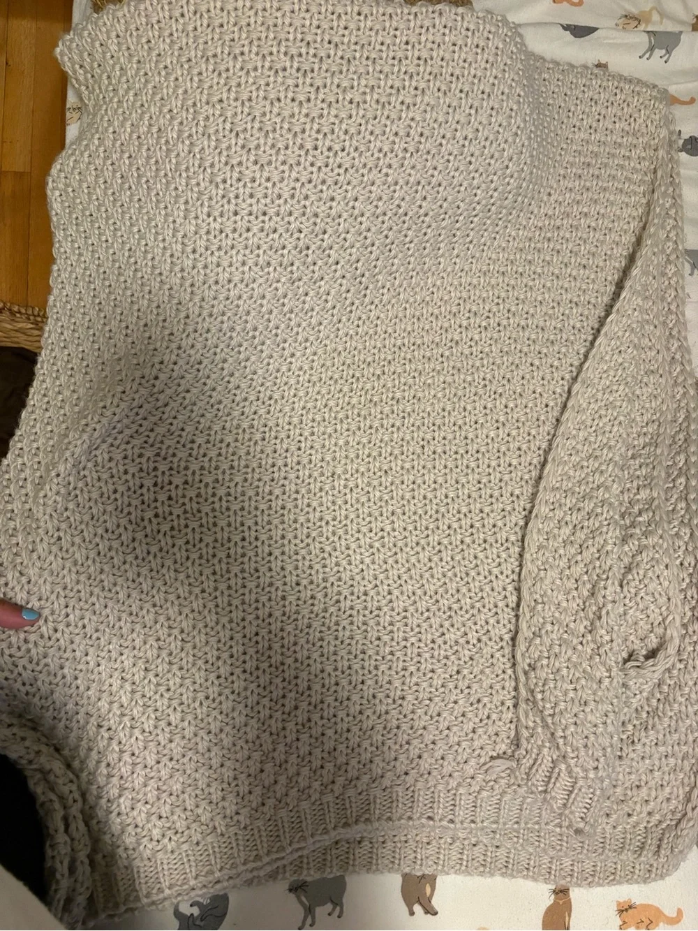 Threshold Cream Chunky Knit Throw Blanket